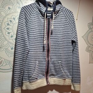 Mystree Navy and White Striped Sweater